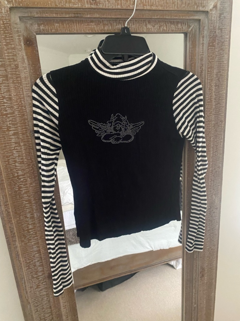 Boys Lie Black & White Striped Long Sleeve Tee